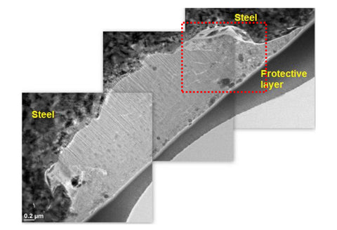 Tribofilm bajo un microscopio