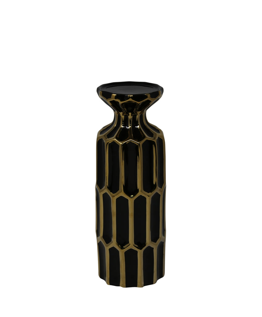 Black Gold Pillar Candle Holders Large Le Blanc Home Boutique