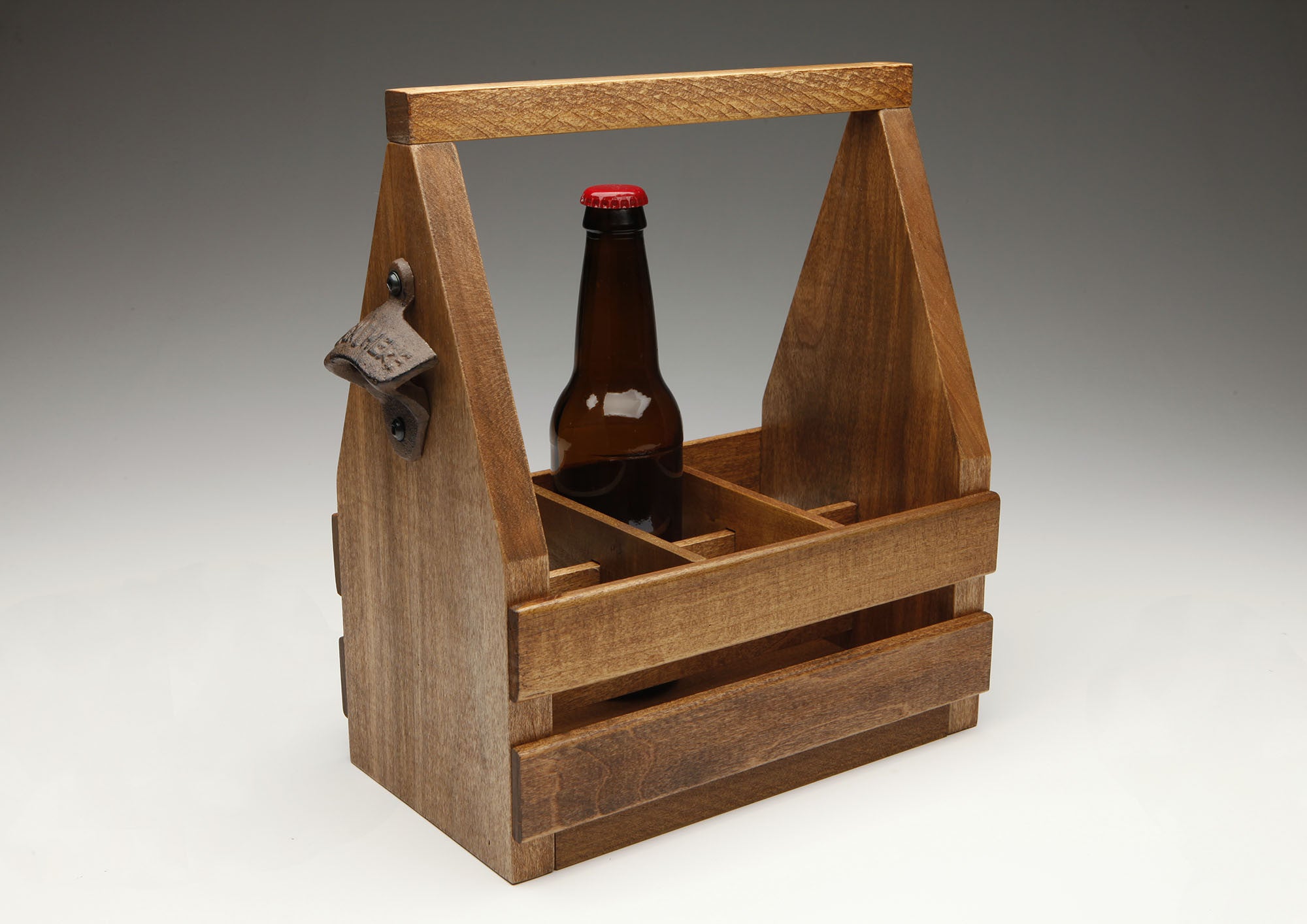 Poplar Wooden Beer Tote American Provincial Stain Beerloved