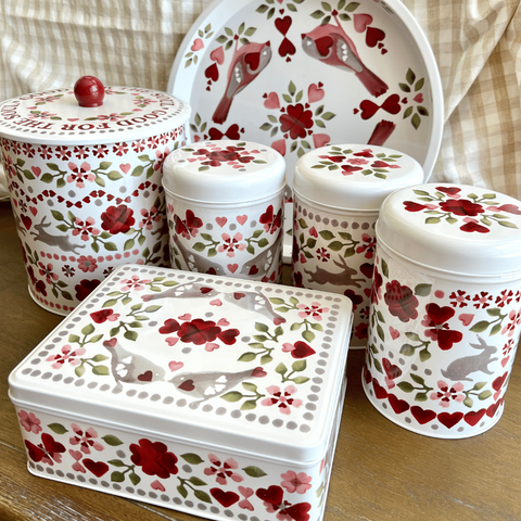 Emma Bridgewater Lovebirds tins for gifts to Australia from UK