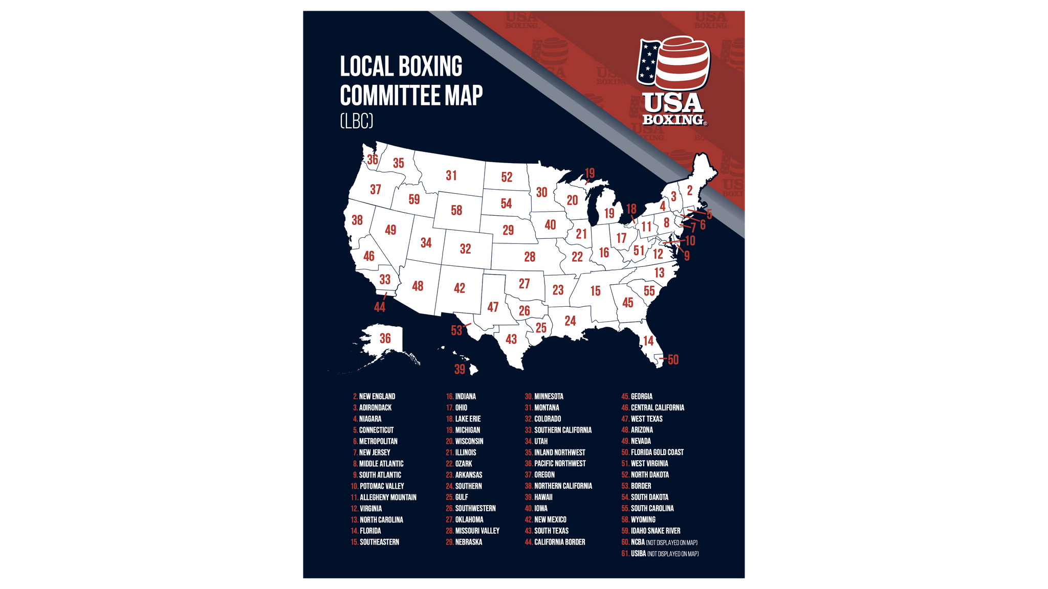 USA Boxing Local Boxing Committee Map