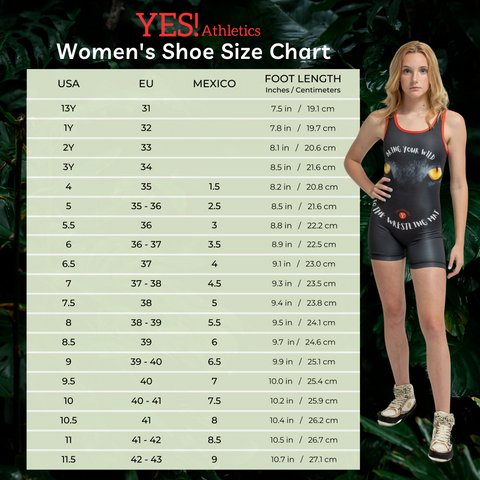 Girls Wrestling Shoe Size Chart