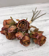 Faux Dried Rose Bundle - Burgundy - Greenery Market