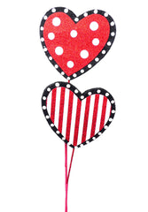 Flocked Hearts ribbon 2.5” farrisilk wired ribbon - Greenery Market
