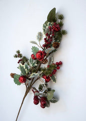 Red berry and iced twig spray - Greenery Market