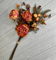 Faux Dried Rose Bundle- Antique Orange - Greenery Market