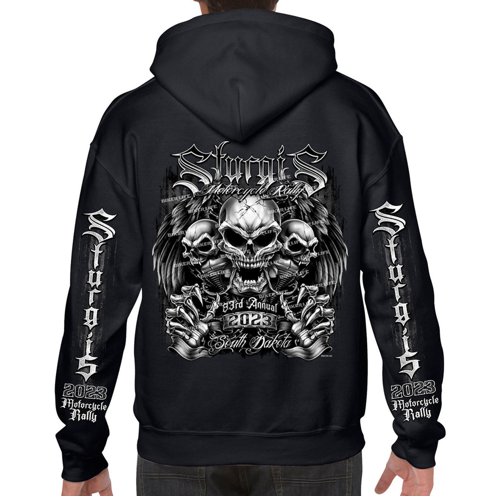 2023 Sturgis Motorcycle Rally Bones N Chrome Pull-Over Hoodie