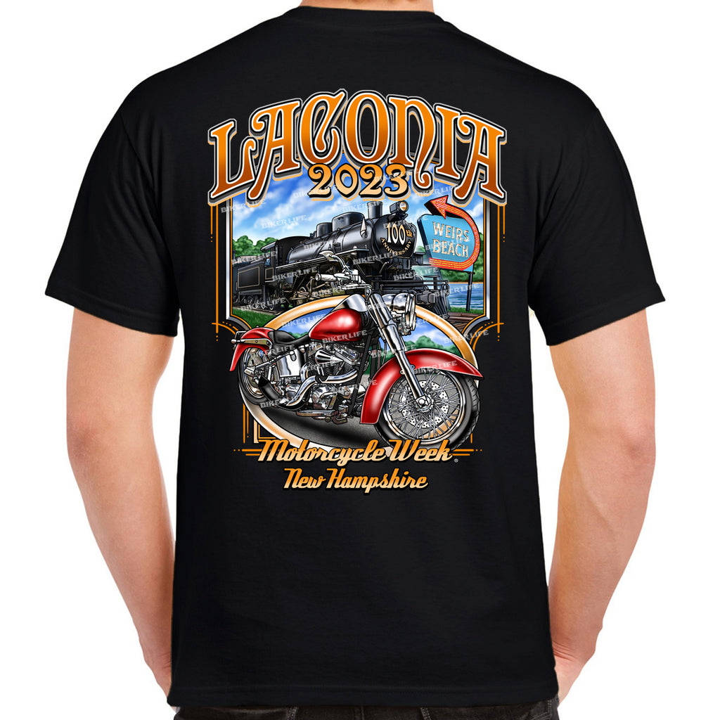 2023 Laconia Motorcycle Week Black Train T-Shirt