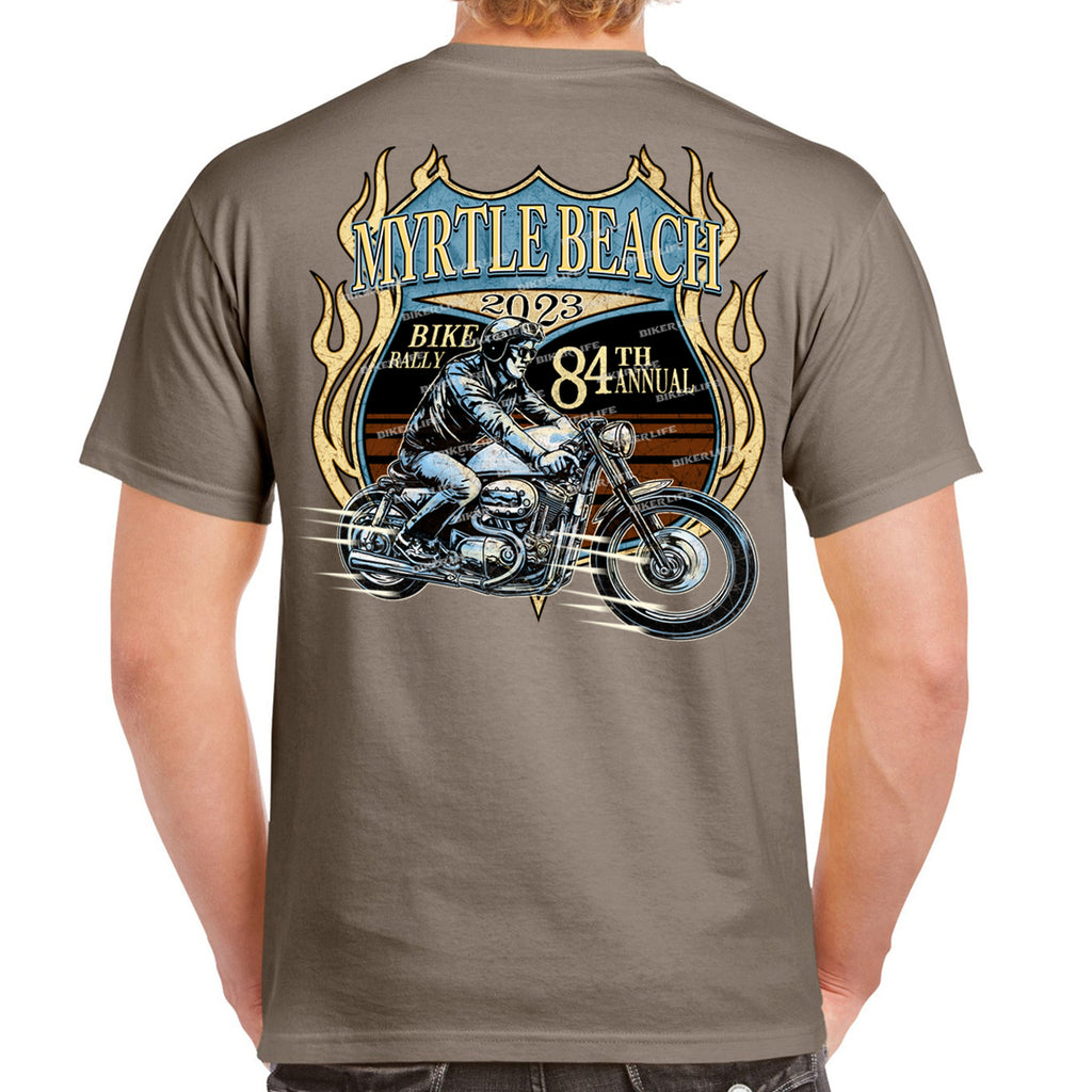 2023 Myrtle Beach Bike Rally Vintage Flame Rider T-Shirt