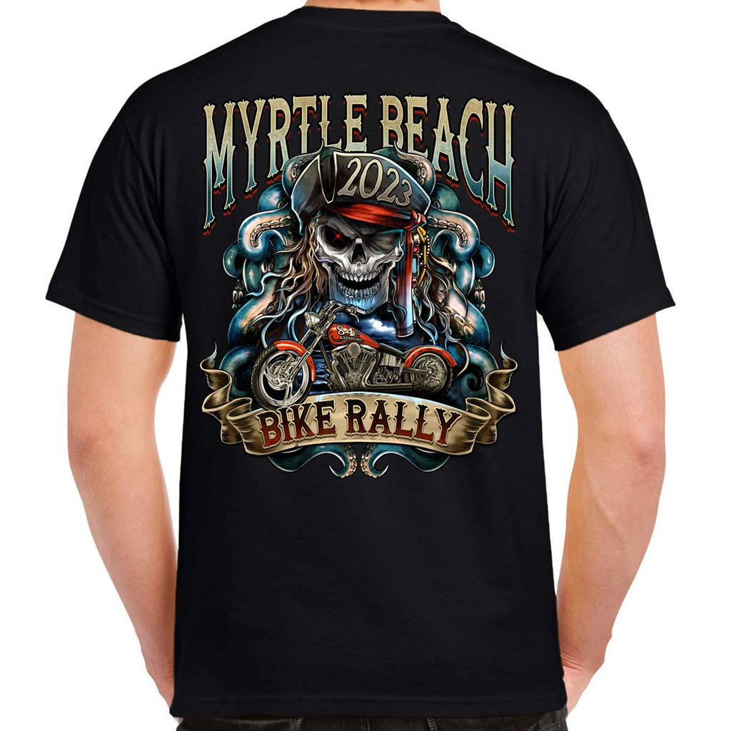 2023 Myrtle Beach Bike Rally Kraken Skull T-Shirt