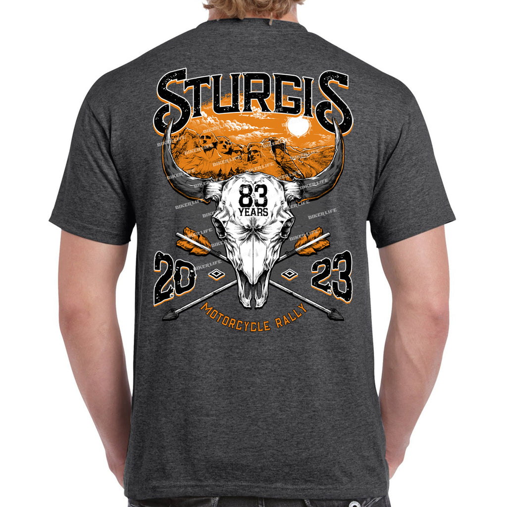 2023 Sturgis Motorcycle Rally Rushmore Bison Skull Native T-Shirt