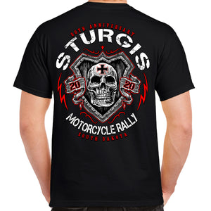 2020 Sturgis Motorcycle Rally Skull Shield T-Shirt
