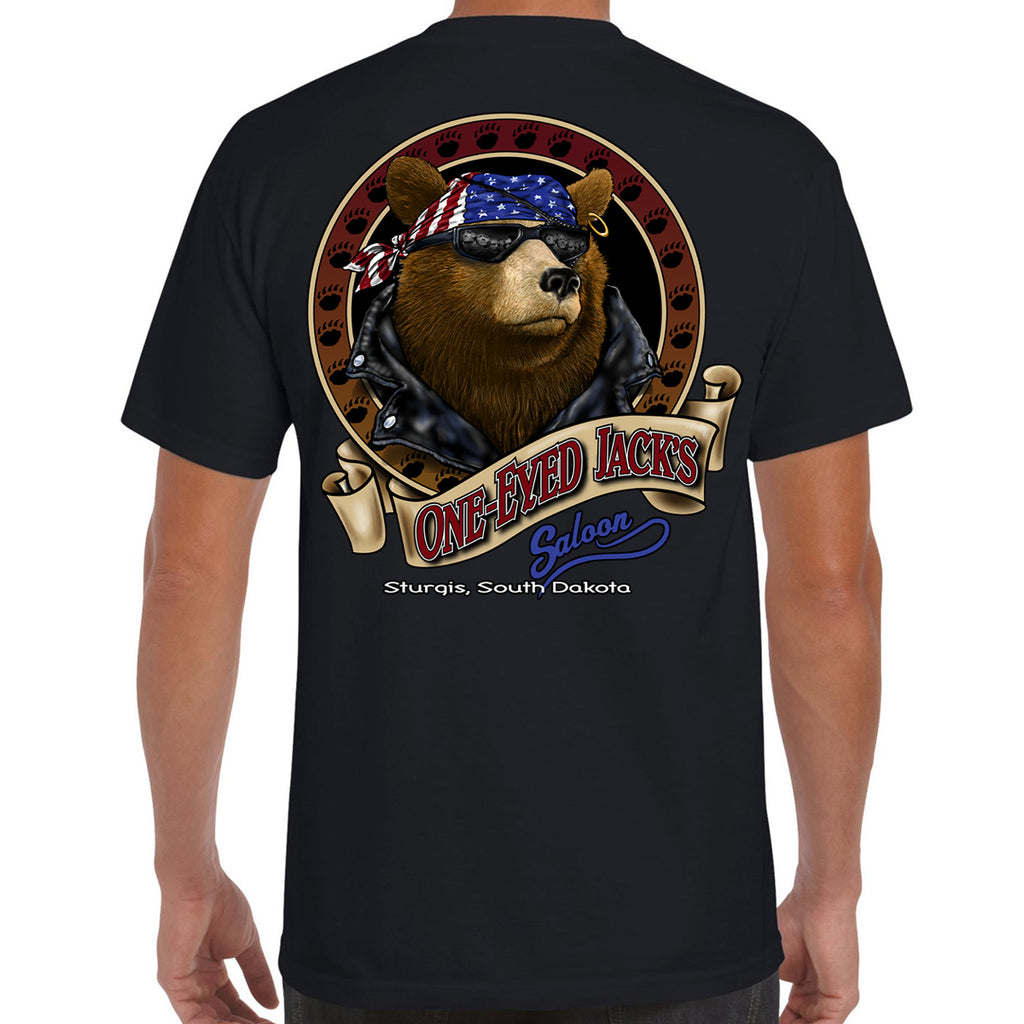 One Eyed Jack's Saloon Cool Bear Pocket T-Shirt