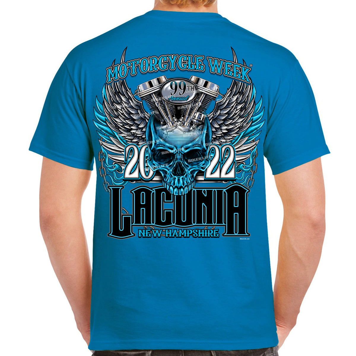 2022 Laconia Motorcycle Week Bright Skull T-Shirt | eBay