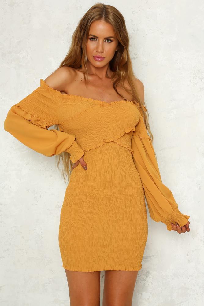 Intermission Dress Mustard | Hello Molly