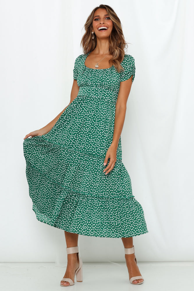 State Of Calm Midi Dress Green | Hello Molly