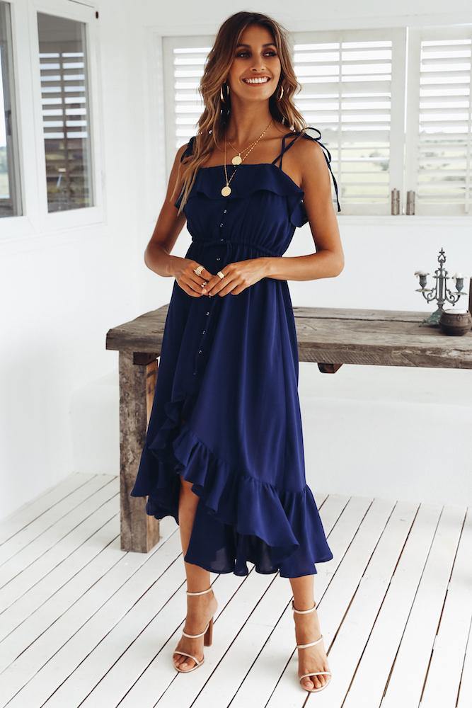 Are You Worth It Maxi Dress Navy | Hello Molly