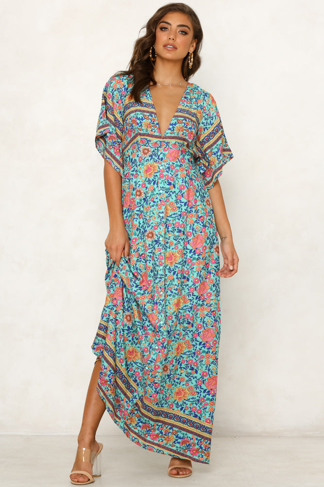 Montalvo Maxi Dress Turquoise | Hello Molly