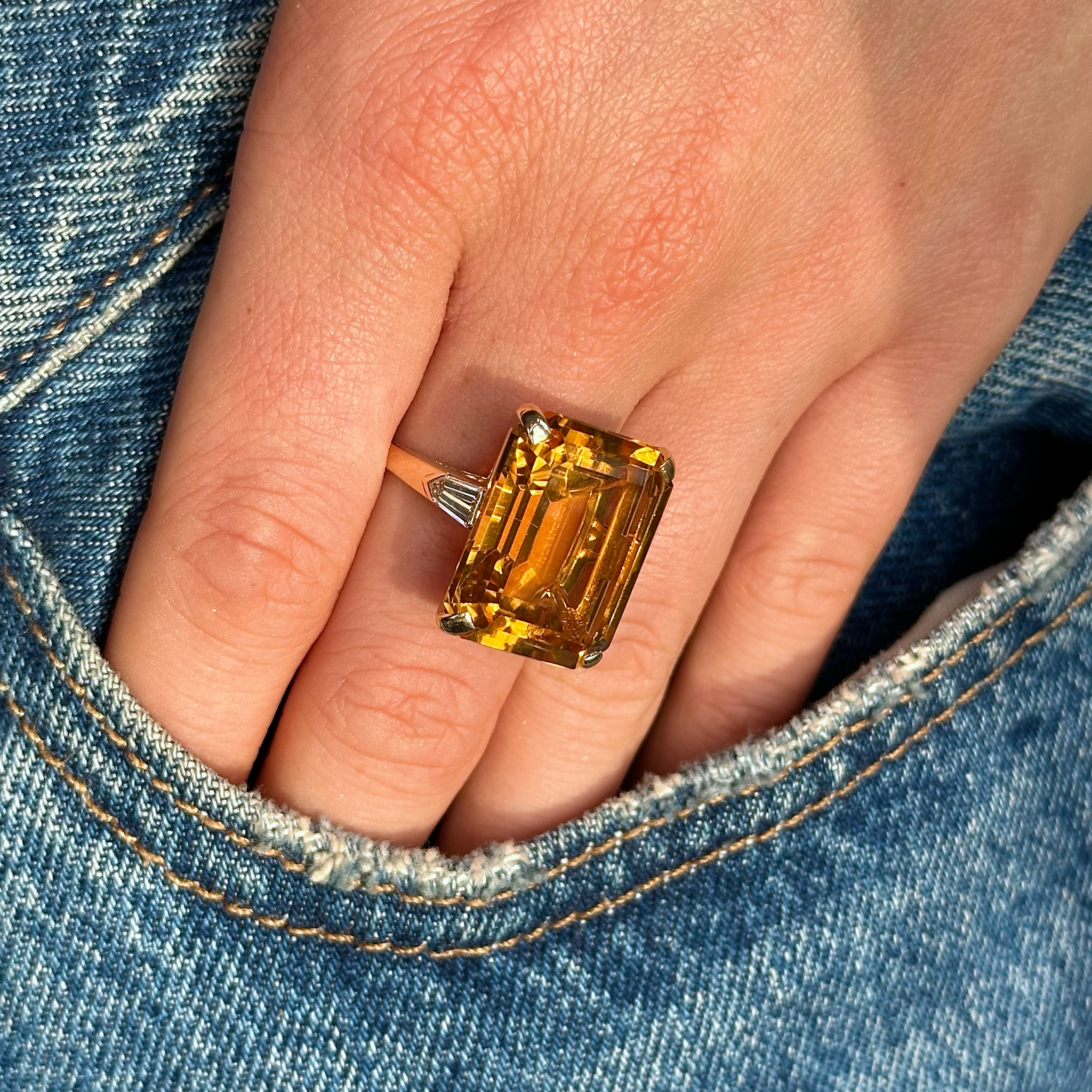 vintage cartier citrine ring