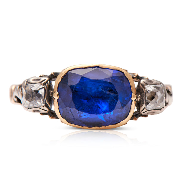 K18 Sapphire Diamond 8P Ring antique noonaesthetics.com