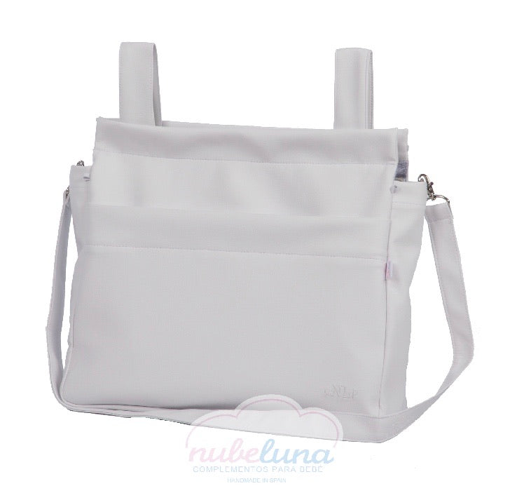 white pram bag