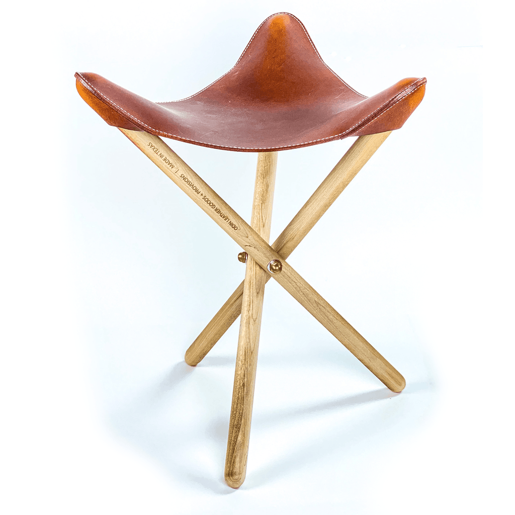 tripod stool leather