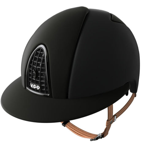 KEP Cromo Matt Polo Peak Helmet With Beige Harness