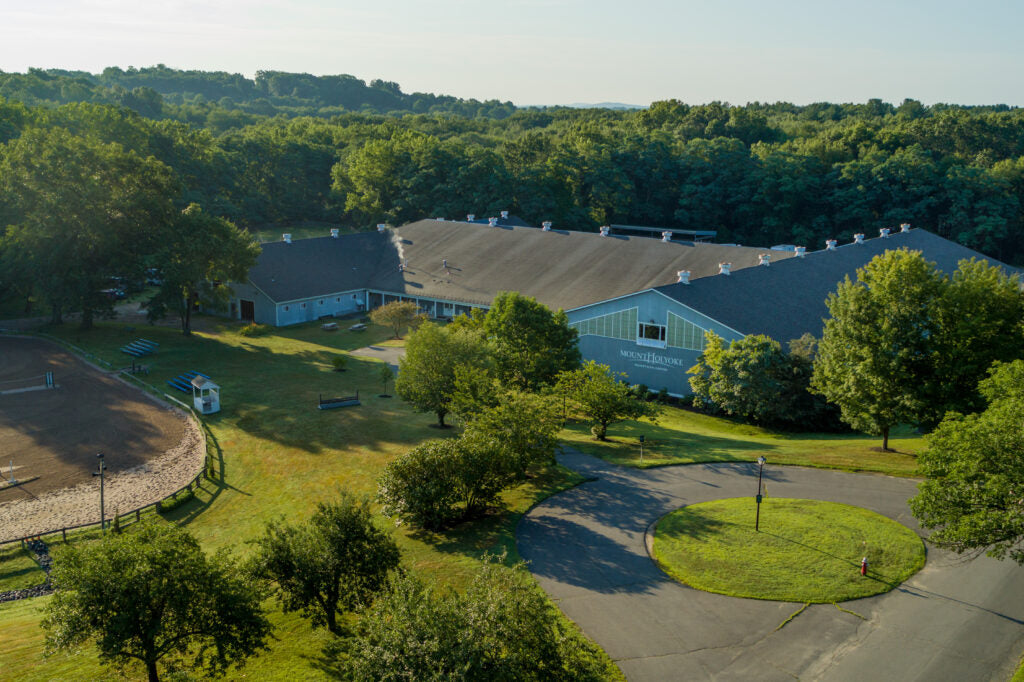 Aerial view of Mount Holyoke equestrian facilities