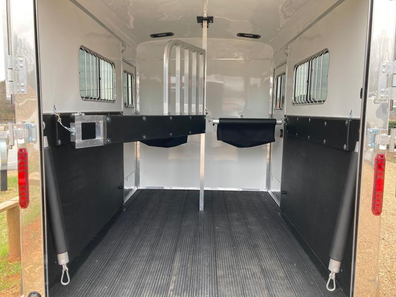 Interior of a straight load horse trailer