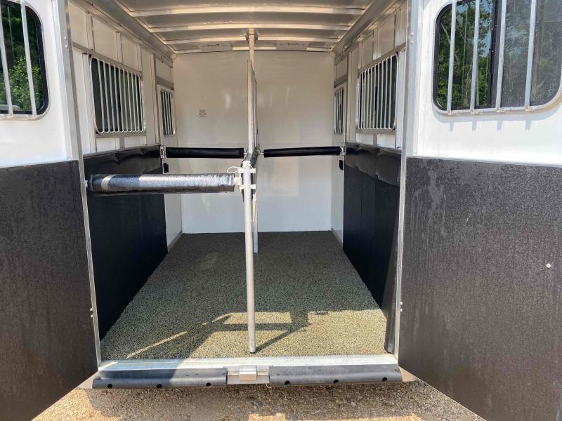 Interior of a step-up horse trailer