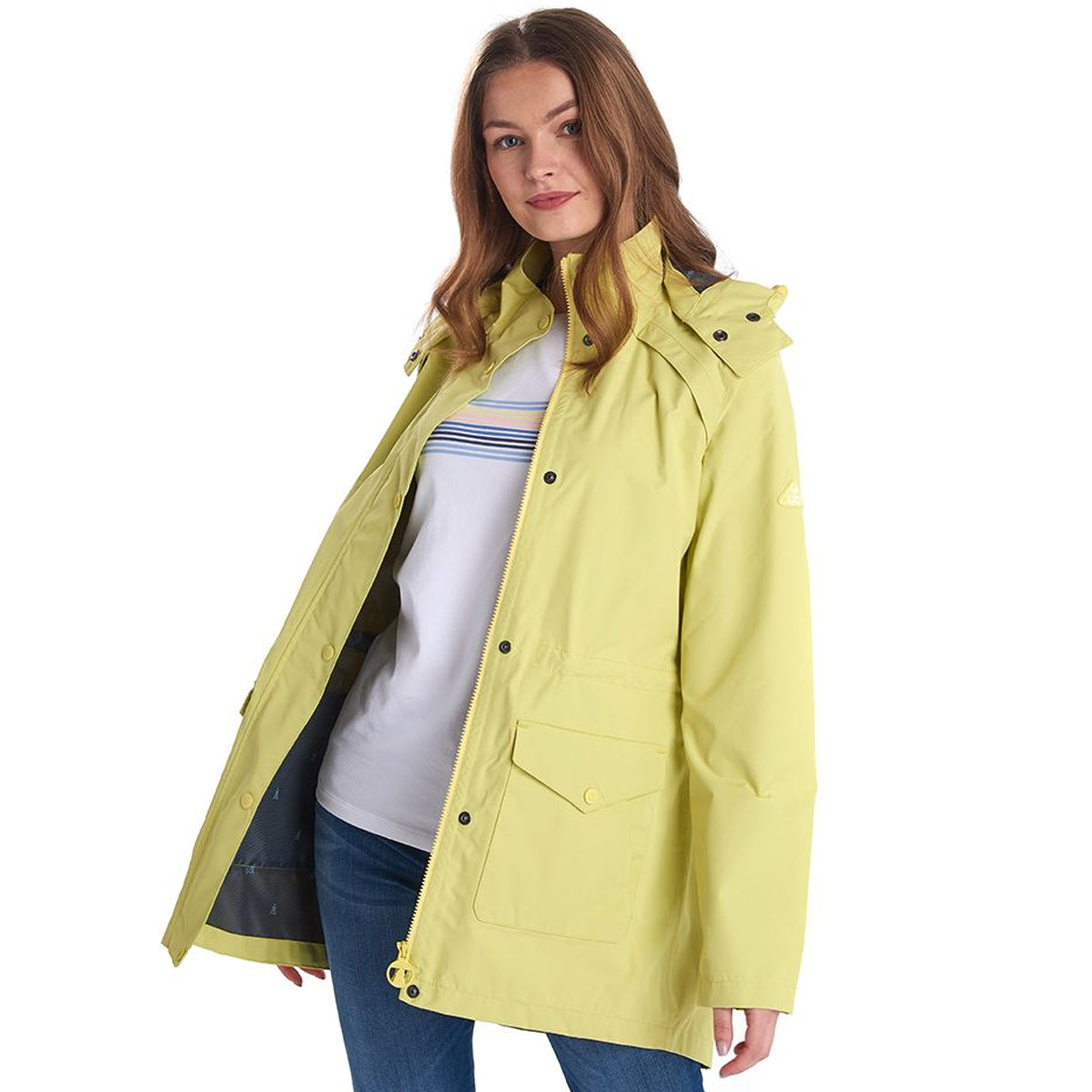 yellow barbour rain jacket