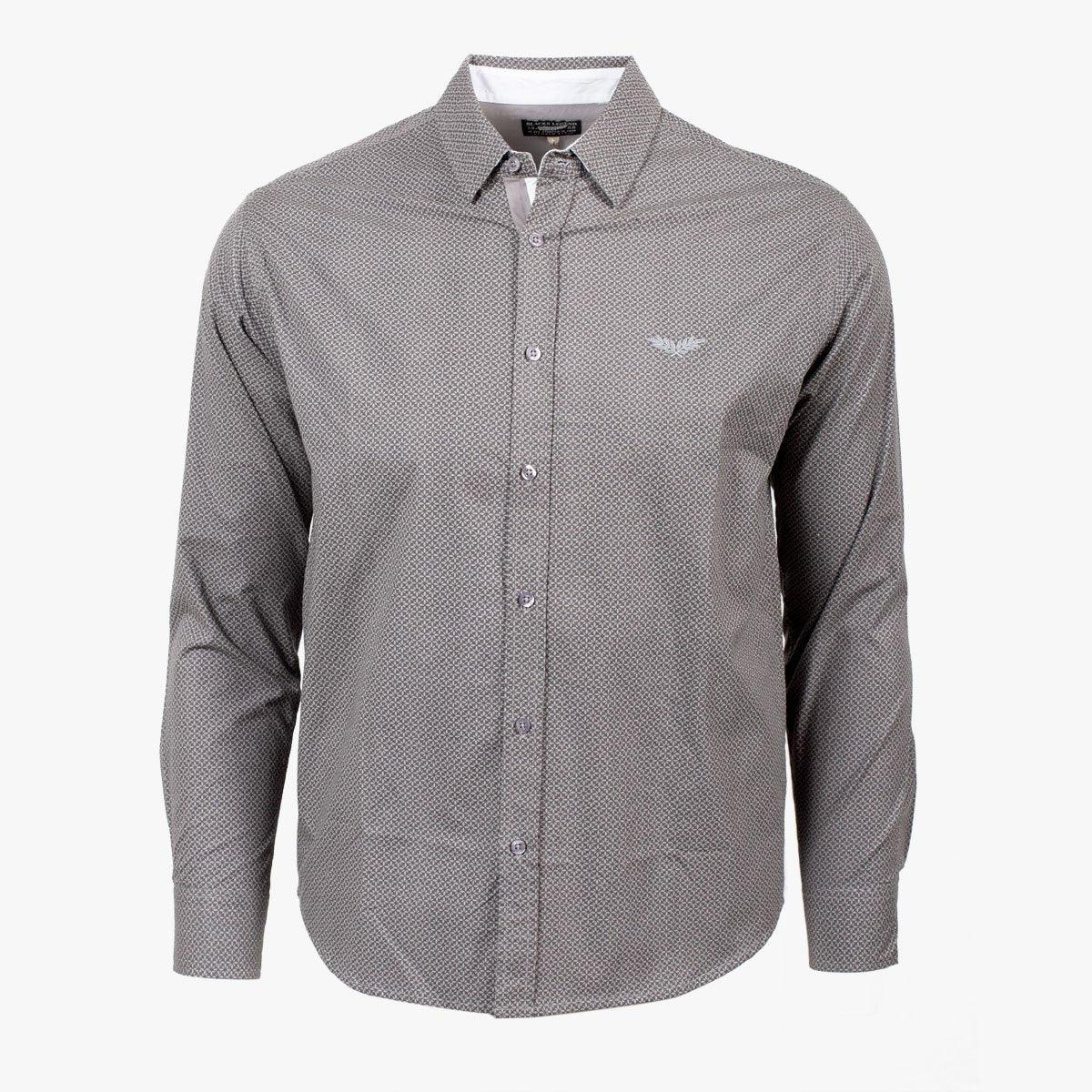 chemise business casual - motifs - gris