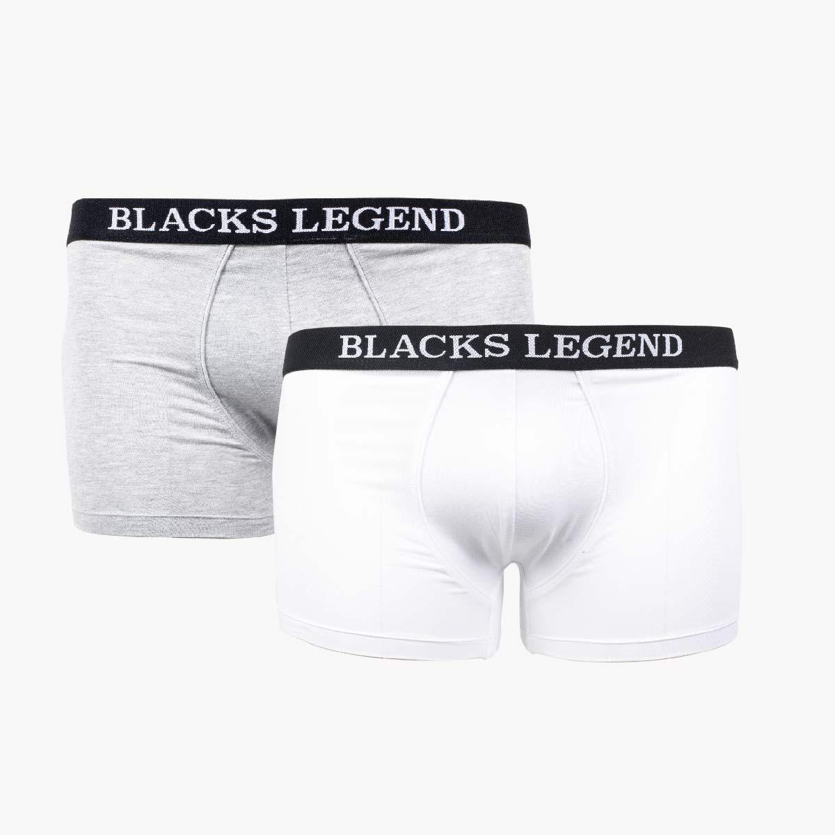 duo boxer en coton - blanc &amp; gris