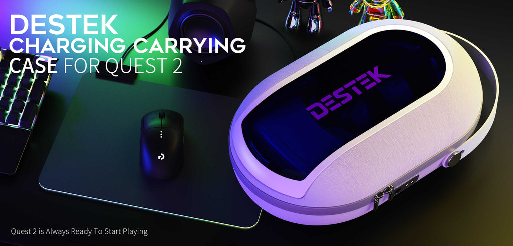 DESTEK Magnetic Charging Carrying Case for Meta/Oculus Quest 2