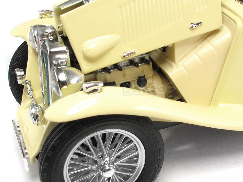 1947 Mg Tc Midget 118 Scale Yatming Diecast Model Car Cream Bongos Basement 