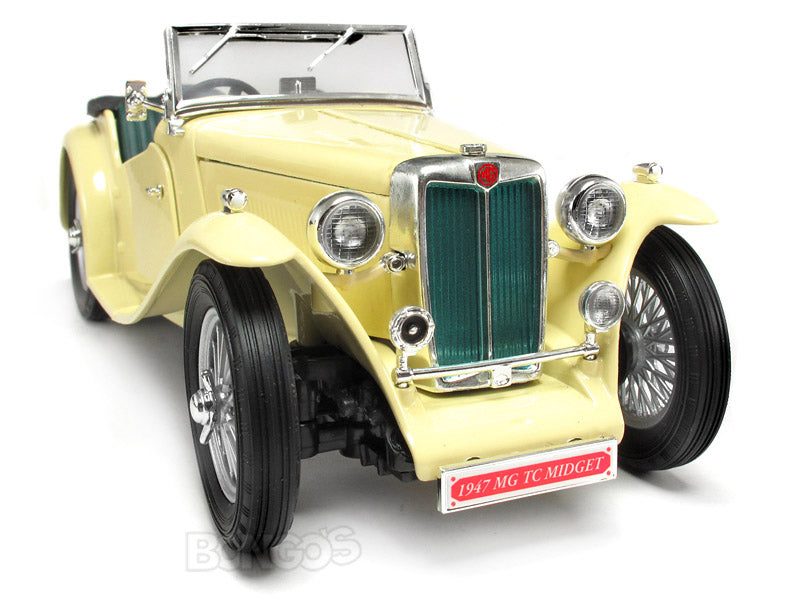 1947 Mg Tc Midget 118 Scale Yatming Diecast Model Car Cream Bongos Basement 