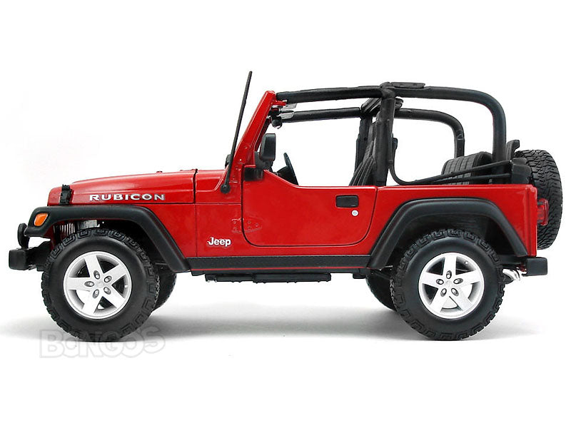 Jeep Wrangler TJ Rubicon 1:18 Scale - Maisto Diecast Model Car (Red) –  Bongo's Basement