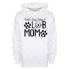 Busy Being A Lab Mama White Printed Hoodie