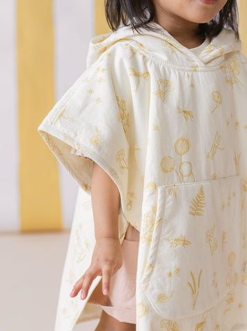 Toddler in Hooded Poncho Towel