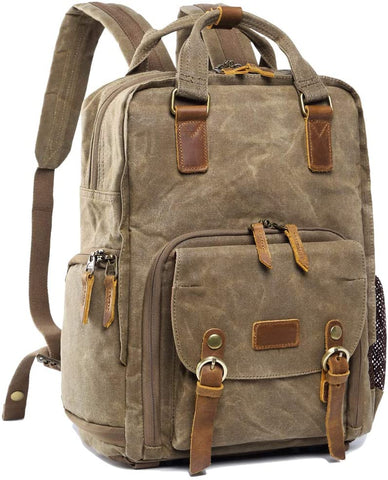 Best Waterproof Backpacks - S-ZONE Water-Repellent Canvas Camera Backpack - Sunny 16