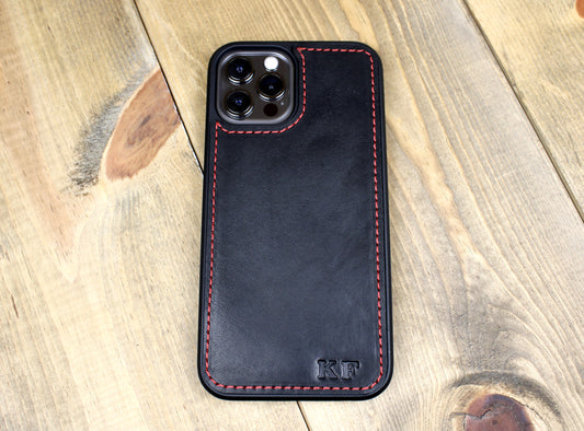 Personalise iPhone SE 2020/7/8 Leather Phone Case - Burgundy