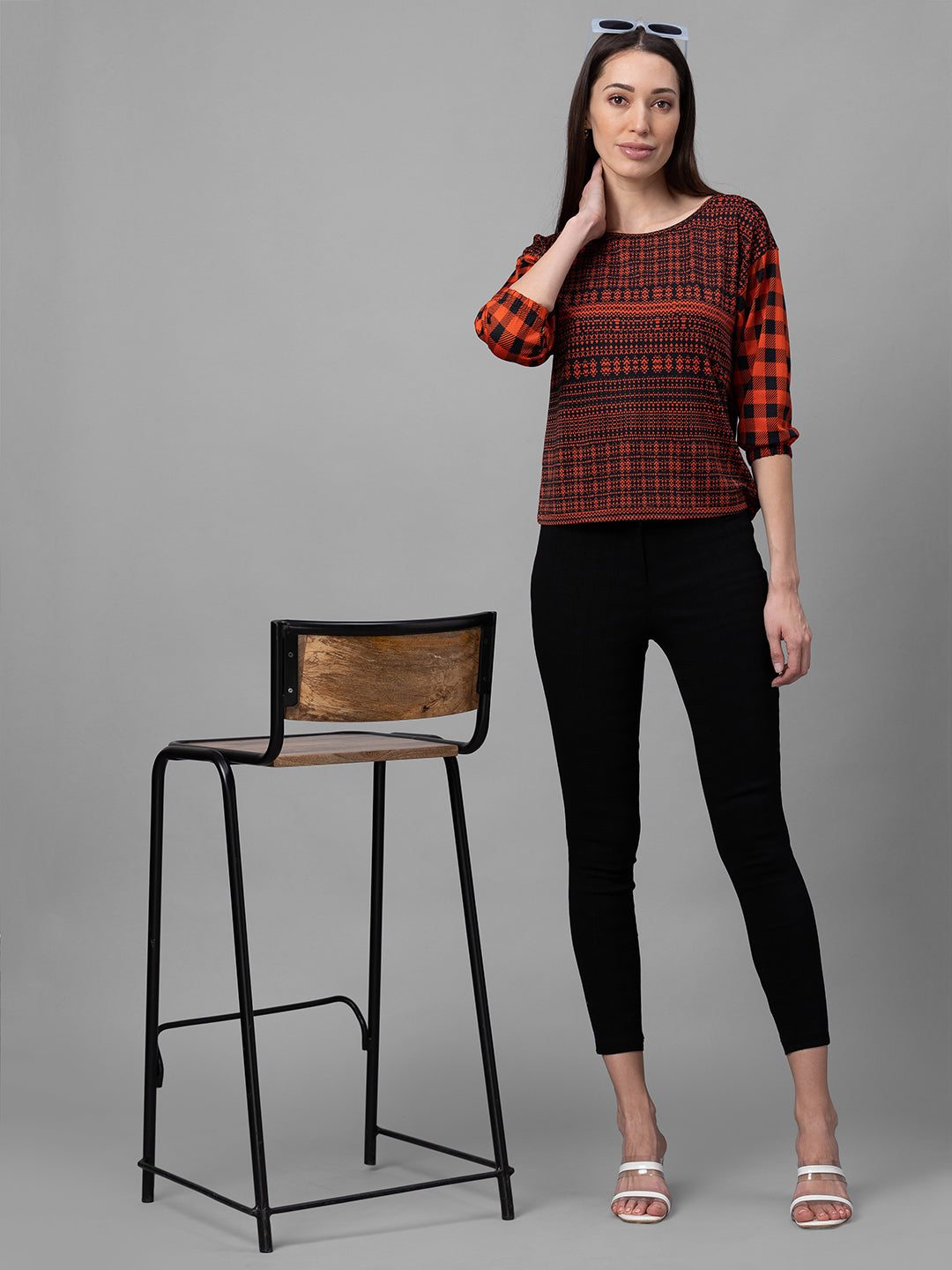 Buy Checked FlatFront Cropped Trousers Online at Best Prices in India   JioMart