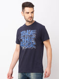 Globus Navy Blue Printed T-Shirt-2