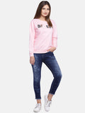 Pink Self Design Sweatshirt-4