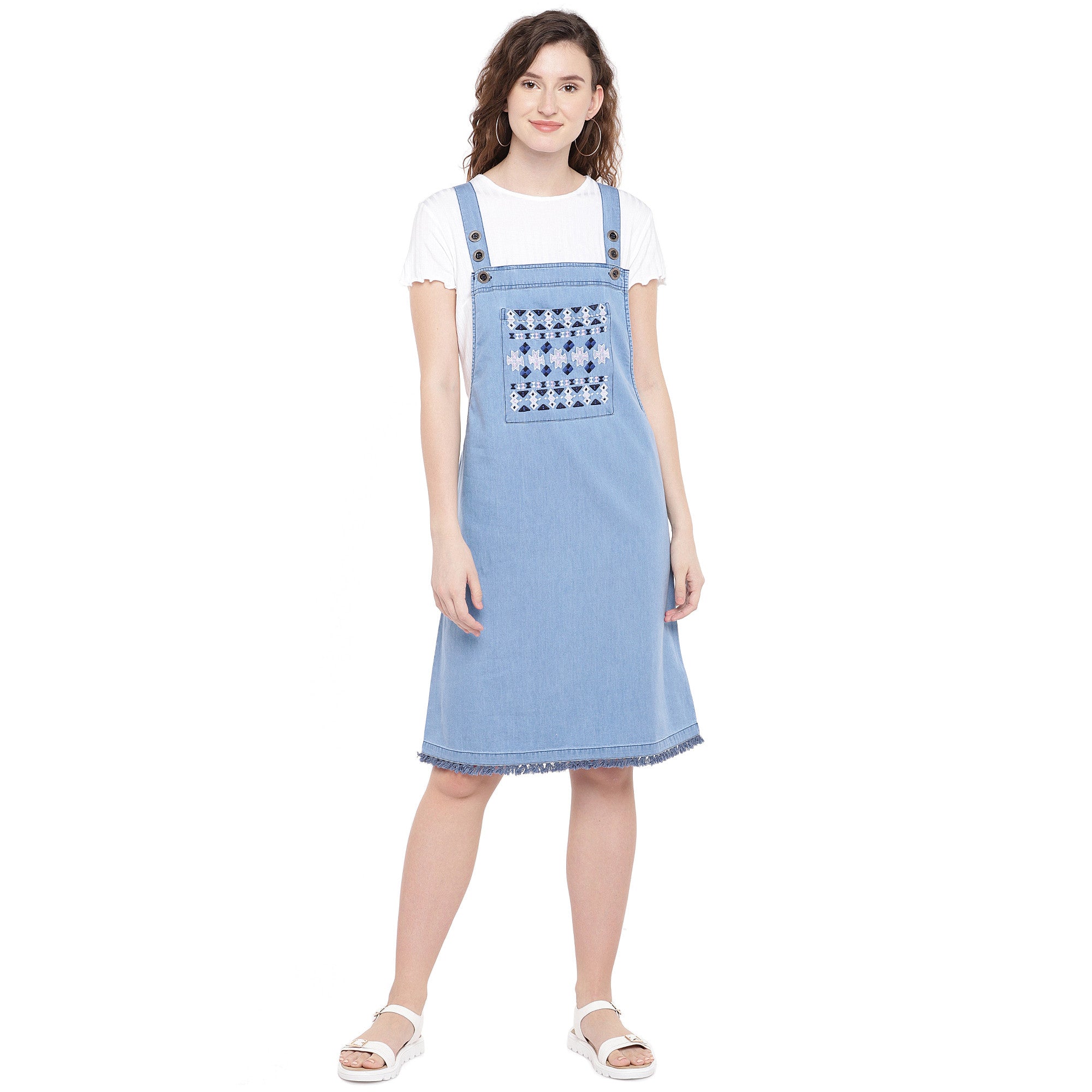 blue pinafore dress womens