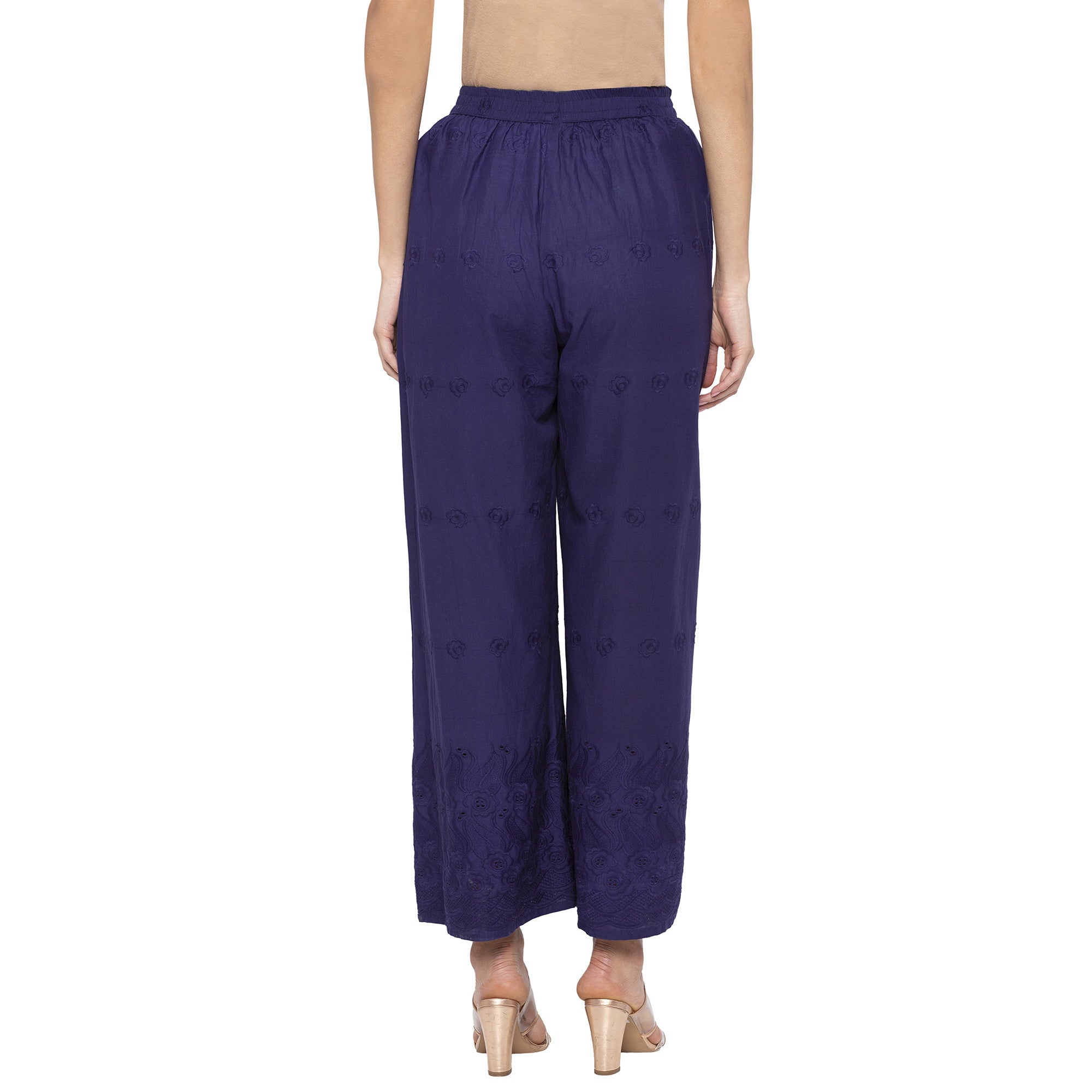 Buy FLIRTIVARIUS Solid tie Knot Trouser for Women Navy at Amazonin