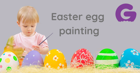 Baby painting Easter egg