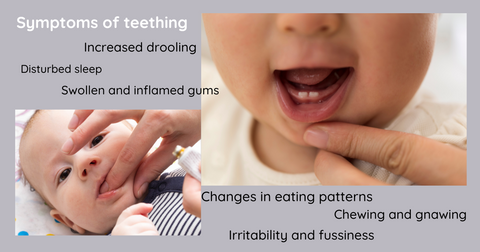 Baby teething, first two teeth through