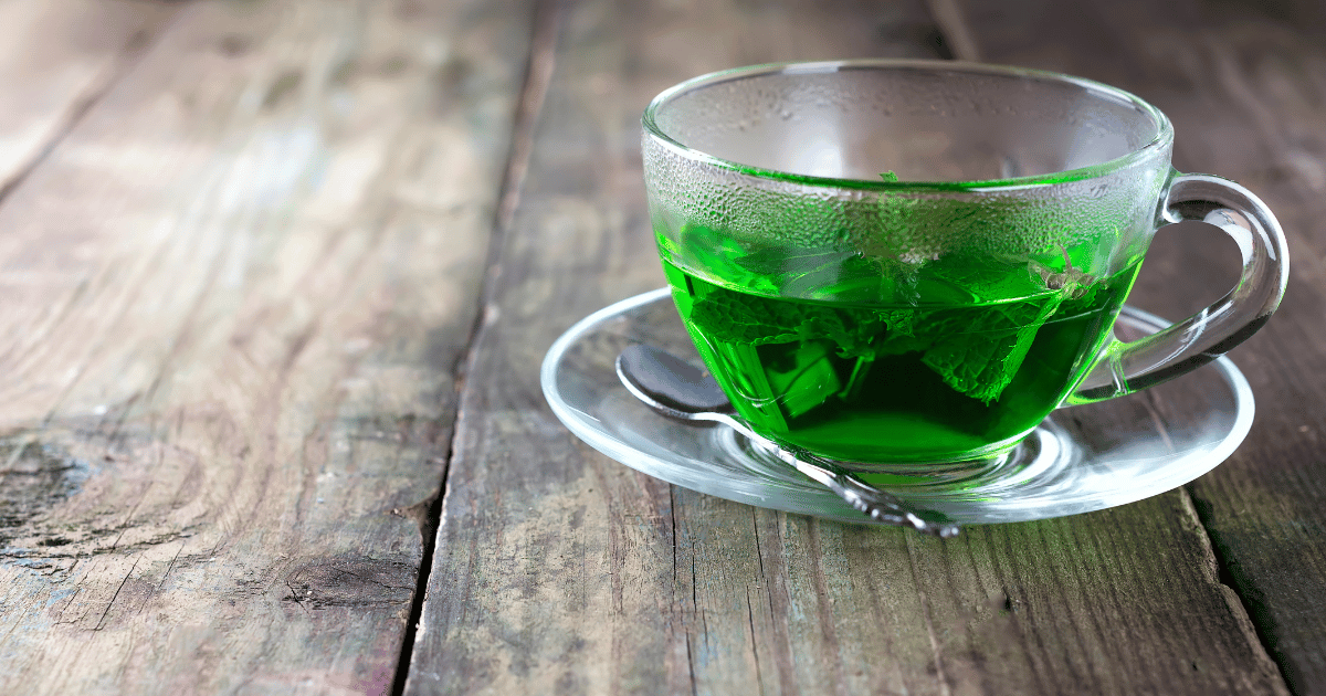 Peppermint Tea in a Glass Cup on the Table