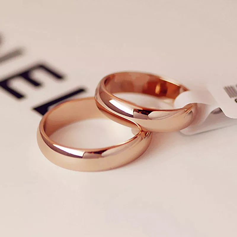 Anillo de de 4mm para hombre y mujer, sortija oro rosa de alta – Gaming bracelets